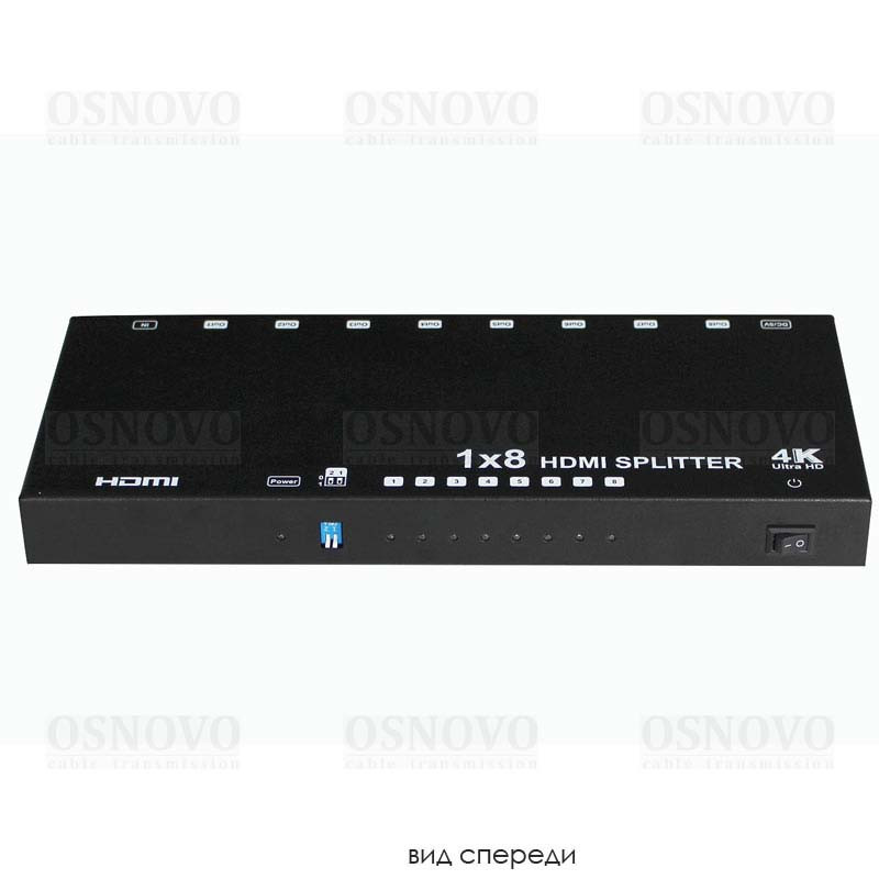 Усилитель-распределитель Osnovo D-Hi108/1, 1:8 HDMI