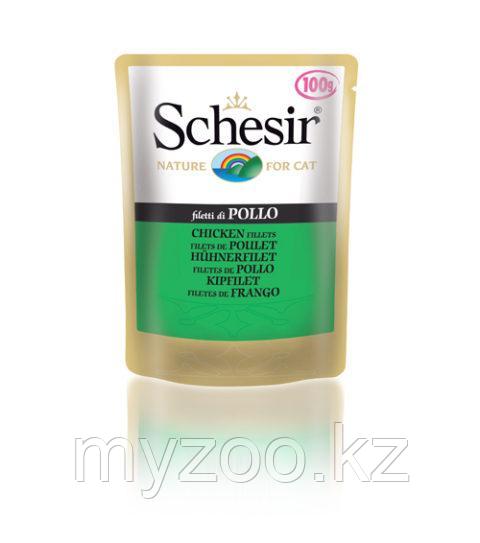 Schesir Шезир пауч для кошек ФИЛЕ ЦЫПЛЁНКА в желе 100 гр