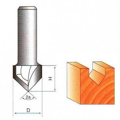 Фреза пазовая V-образная Глобус D=15,l=13,d=8mm,60° арт.1004 15