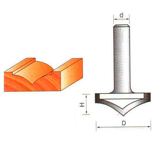 Фреза пазовая V-образная Глобус D=40,l=14,d=8mm,120° арт.1004 120