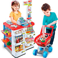Игровой набор «Домашний Супермаркет» с тележкой, кассой, сканером и набором продуктов