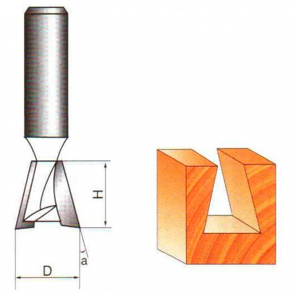 Фреза ласточкин хвост Глобус D=25,l=25,d=8mm арт.1006 D25
