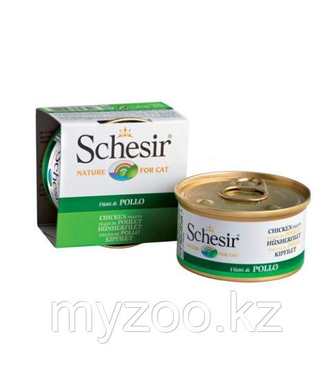 Schesir Шезир банка для кошек ФИЛЕ ЦЫПЛЁНКА в желе 85 гр