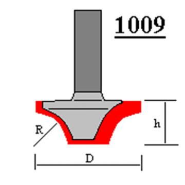 Фреза пазовая фасонная Глобус D=16,l=10,d=8mm,R=4 арт.1009 R4