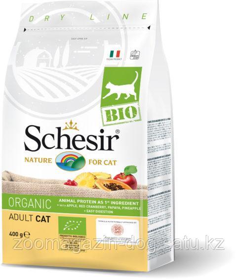 Schesir BIO Adult, Шезир БИО сухой корм для кошек 400гр