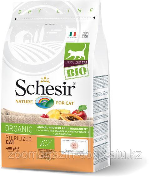 Schesir BIO Sterilized and Light ,Шезир  БИО сухой корм для кошек 400гр