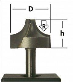 Фреза пазовая фасонная Глобус D=30,l=18,d=8mm,R=10 арт.1009 R10