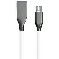 PowerPlant USB - MicroUSB кабелі, 1м, силикон, ақ