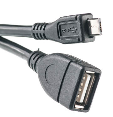 Кабель PowerPlant OTG USB 2.0 AF - Micro, 0.1м - фото 1 - id-p71971496