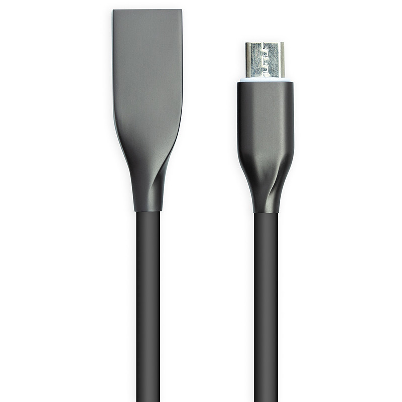 Кабель PowerPlant USB - microUSB, 2м, силикон, черный - фото 1 - id-p71971522