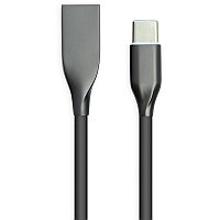 Кабель PowerPlant USB - Type-C, 1м, силикон, черный