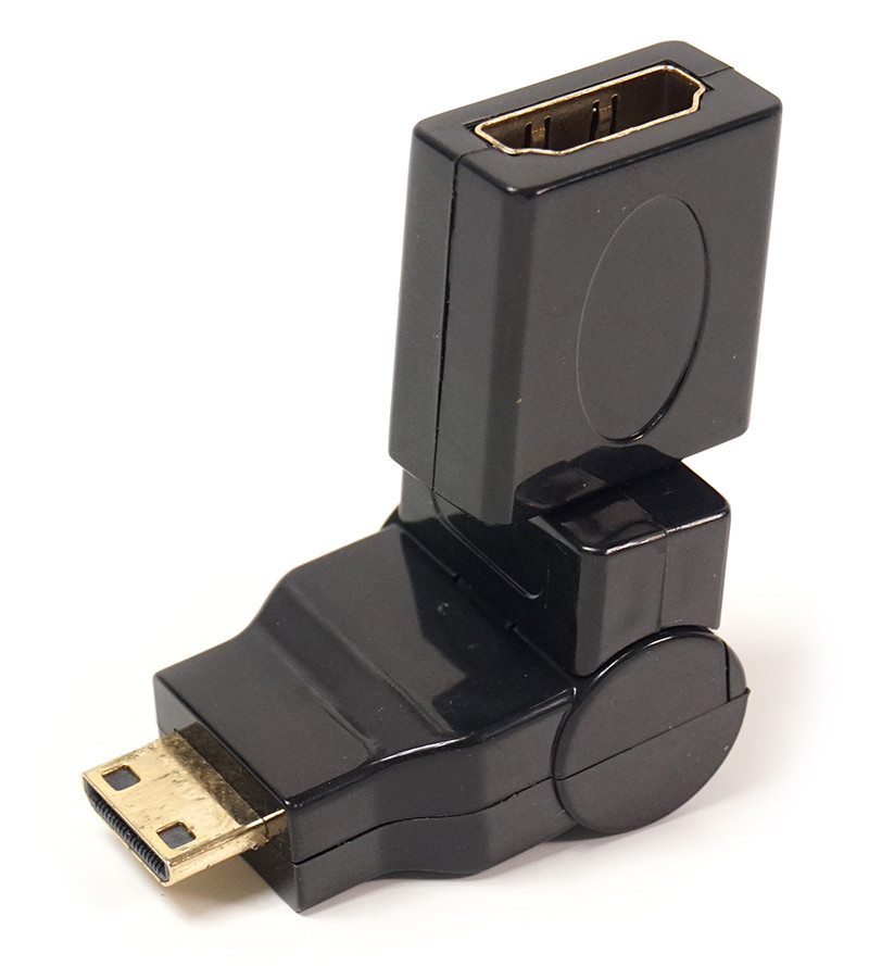 Переходник PowerPlant mini HDMI AM - HDMI AF, 360 градусов