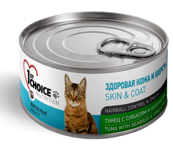 1st Choice консервы для кошек тунец с сибасом и ананасом, 85 гр