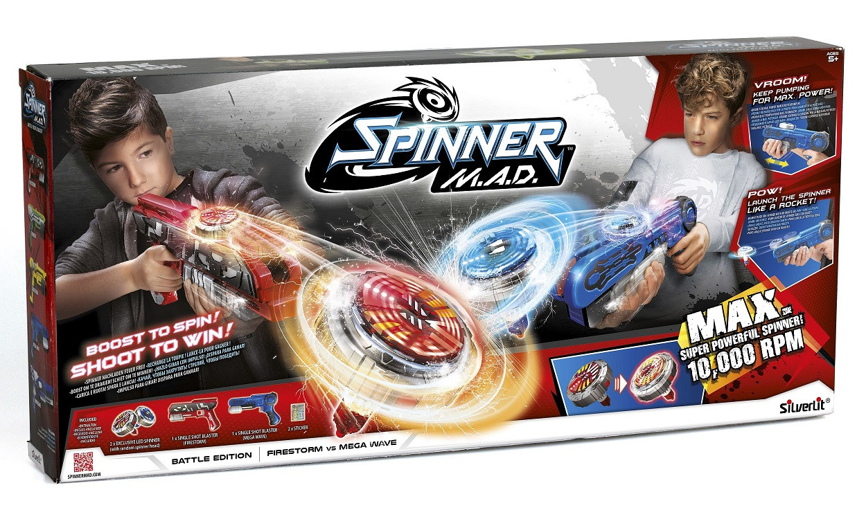 Боевой набор 2 Бластера (синий и красный) SPINNER M.A.D.