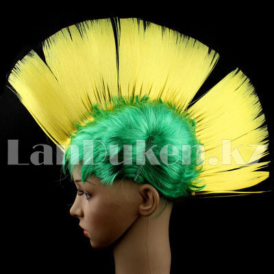 Парик Ирокез карнавальный цветной (разноцветный объемный парик панк) - фото 5 - id-p71988125