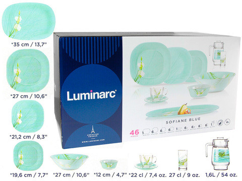 Сервиз столовый Luminarc Sofiane Blue N5271 [46 предметов] (46 предметов)