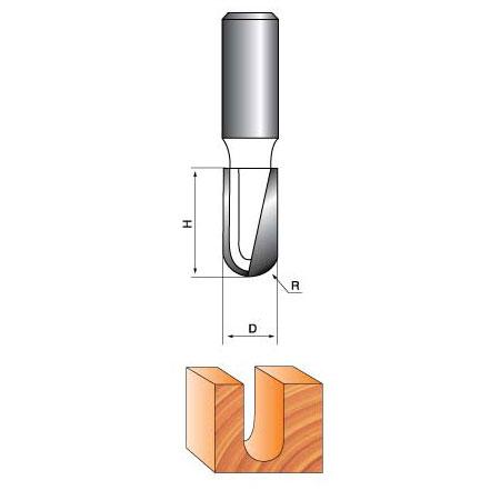 Фреза пазовая галтельная Глобус D=16,l=25,d=8mm,L=60 арт.1012 16х25 L60