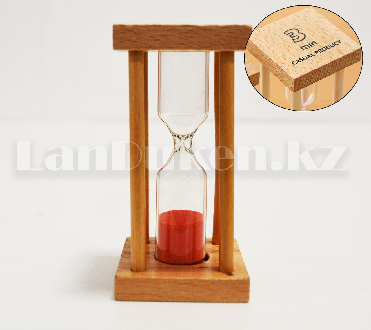 Песочные часы 3 минуты настольные деревянные песочные часы 3 min (розовый песок)