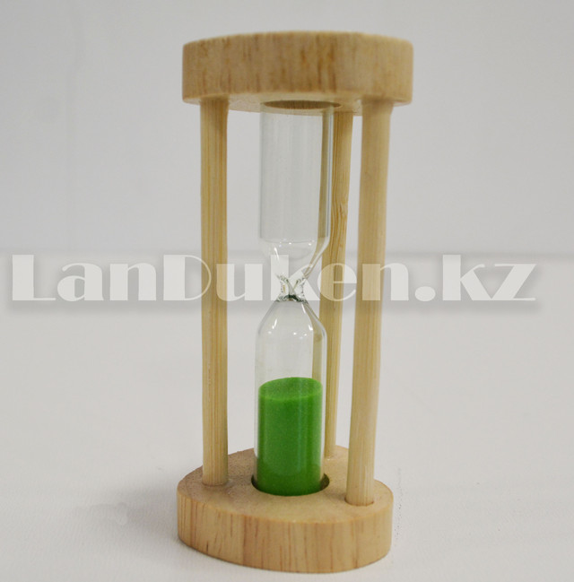 Песочные часы 3 минуты настольные деревянные песочные часы 3 min (зеленый песок)