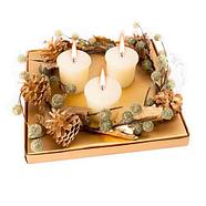 Новогодний сувенир декорированные восковые свечи (Золото), фото 4
