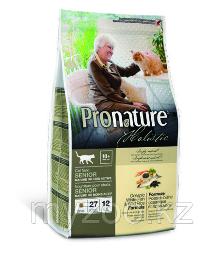 Pronature Holistic SENIOR для пожилых кошек с океанической белой рыбой и канадским диким рисом, 2.7 кг - фото 1 - id-p72052615