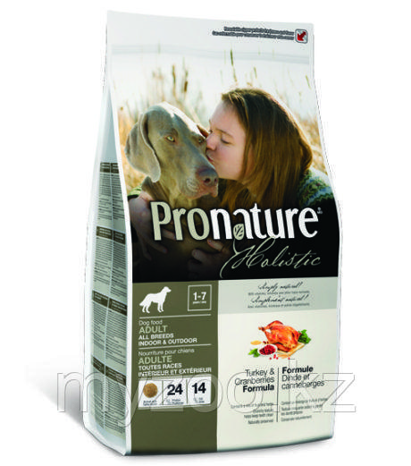 Pronature ADULT для собак всех пород с индейкой и клюквой, 2.7кг