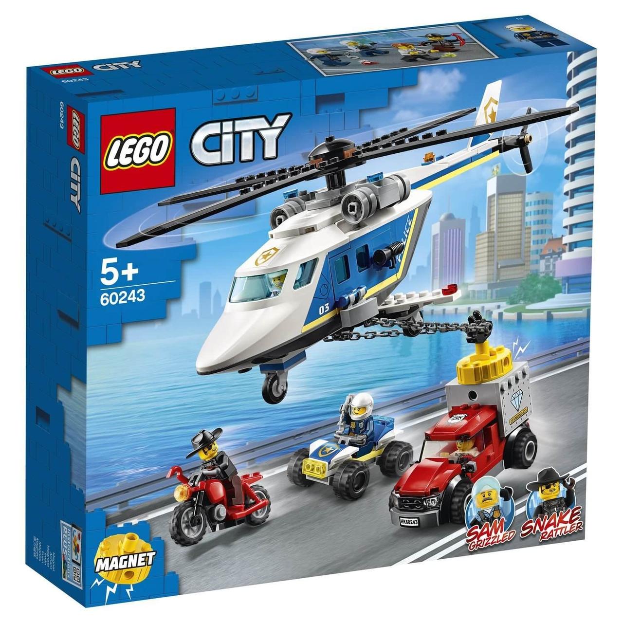 Lego City Игрушка Город Погоня на полицейском вертолёте