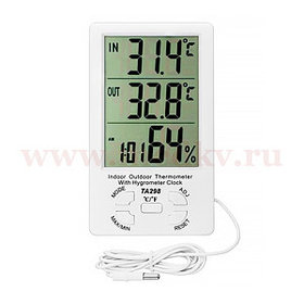 Термогигрометр Kromatech с часами и датчиком