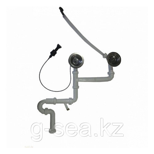 Двойной СИФОН для гранитных моек 3 1/2 с клапаном  АВТОМАТ