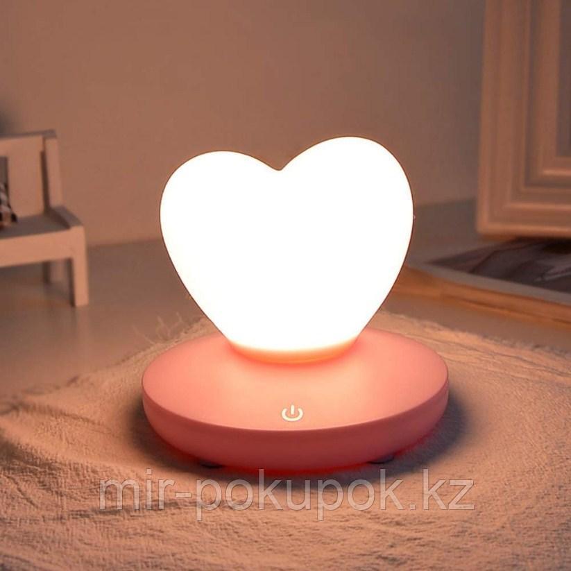 Силиконовый LED светильник-ночник "Сердце"