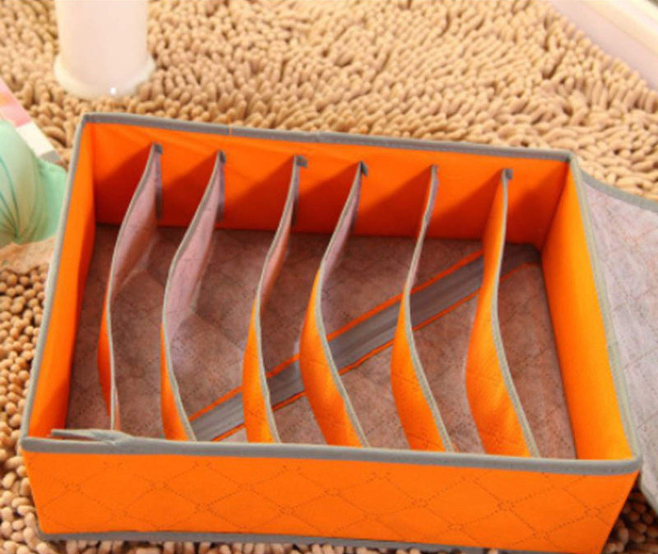 Органайзер для нижнего белья с крышкой 7 отделений оранжевый - фото 6 - id-p72103797