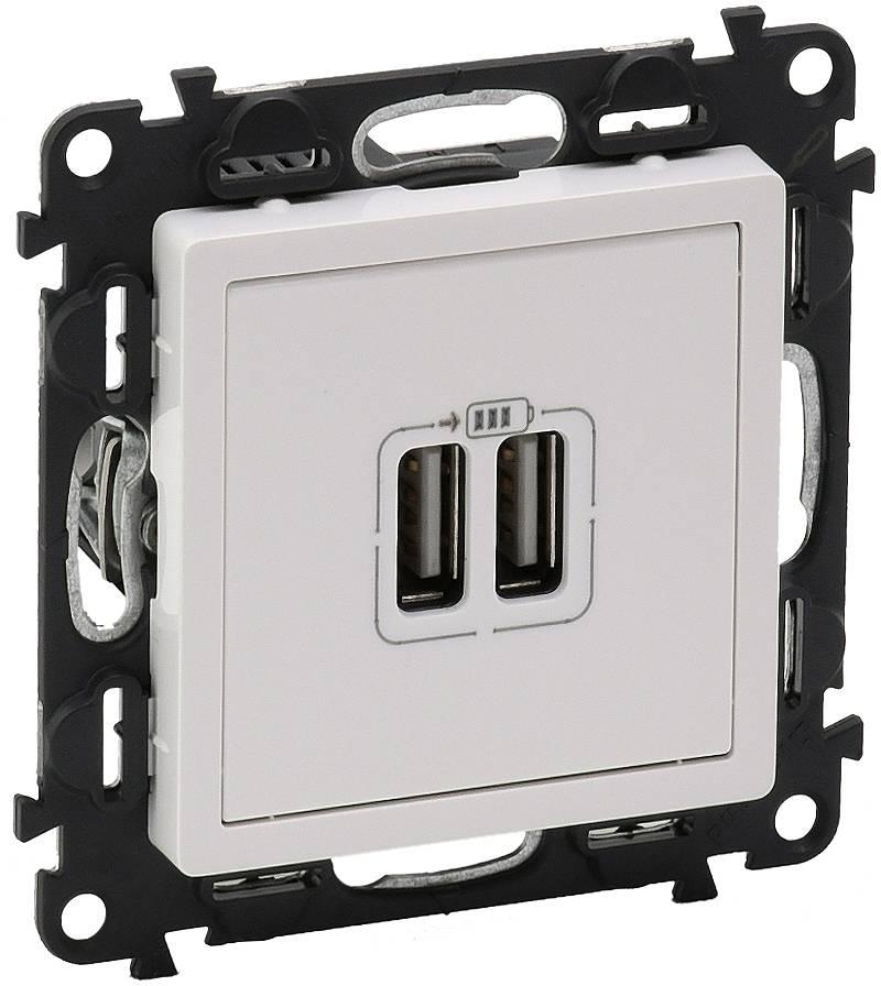 Legrand 753412 VLN-l БЕЛ Роз 2хUSB зарядка