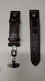 Кожаный ремешок для часов с застежкой бабочка