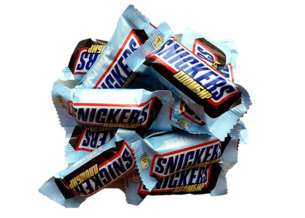 Шоколадные батончики Snickers minis Пломбир  (сникерс мини)  1кг