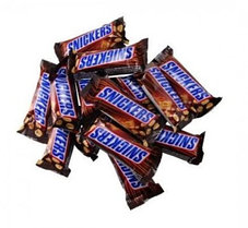 Шоколадные батончики Snickers minis (сникерс мини)  1кг /на вес/ (6кг-упак)
