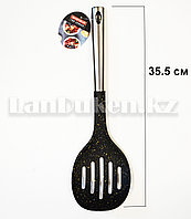 Шумовка с ручкой из нержавеющей стали и отверстиями кухонная шумовка (35.5 см)