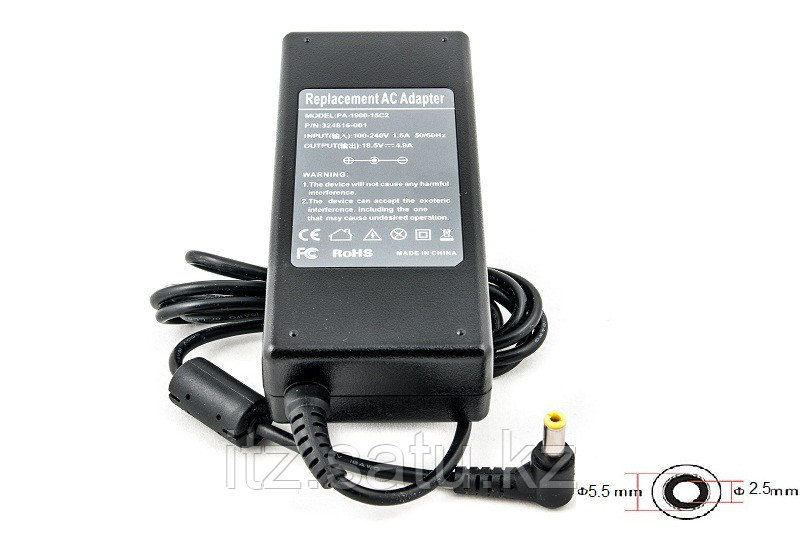 Блок питания для ноутбуков PowerPlant HP 220V, 18.5V 90W 4.9A (5.5*2.5)