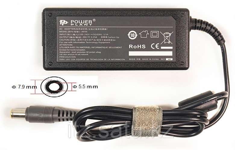 Блок питания для ноутбуков PowerPlant IBM/LENOVO 220V, 20V 65W 3.25A (7.9*5.5)