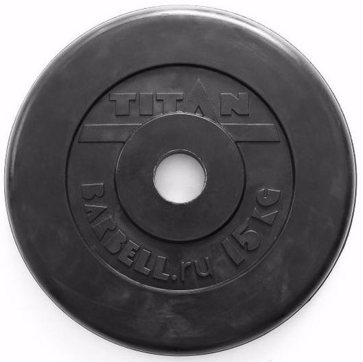 Диск обрезиненный черный 15 кг (51 мм) - фото 1 - id-p72131056