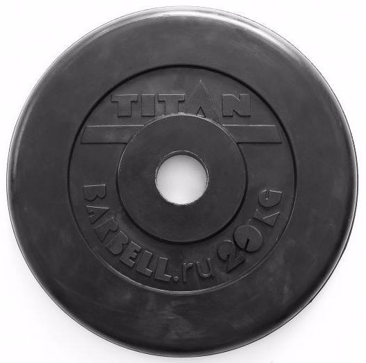 Диск обрезиненный черный 20 кг (51 мм)