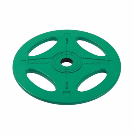 Олимпийский обрезиненный диск 10 кг, зеленый