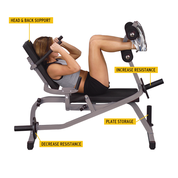 Скамья горизонтальная для тренировки мышц брюшного пресса Body-Solid GAB100 на свободных весах - фото 4 - id-p72131283