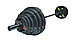 Штанга олимпийская 128 кг (диски с двумя хватами, черный гриф), фото 4