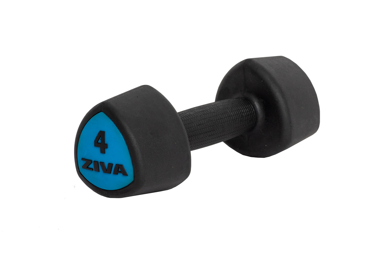 Гантель для аэробики 4 кг ZIVA серии ZVO резиновое покрытие - фото 1 - id-p72131854
