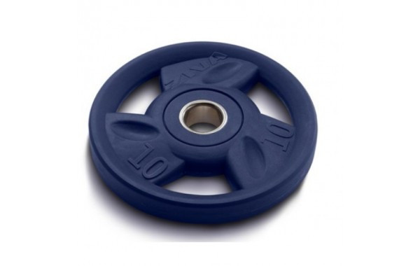 Диск олимпийский 10 кг ZIVA серии ZVO уретановое покрытие синий - фото 1 - id-p72131885
