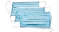Маска медицинская 3-слойная голубая, на резинках, 50 шт.