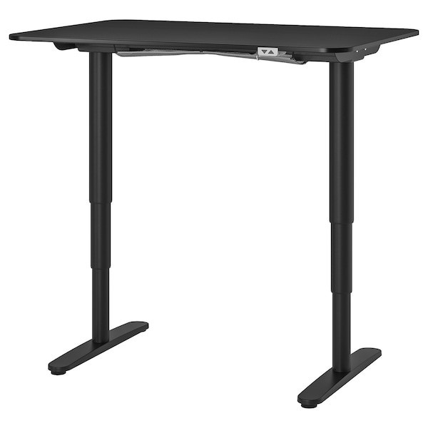 Стол/трансформер БЕКАНТ 120х80см шпон/черная морилка ИКЕА, IKEA