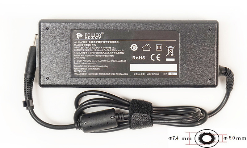 Блок питания для ноутбуков PowerPlant HP 220V, 18.5V 120W 6.5A (7.4*5.0)