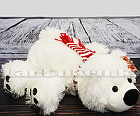 Мягкая игрушка Умка белый медвежонок в шарфе 33 см