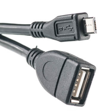 Кабель PowerPlant OTG USB 2.0 AF - Micro, 0.5м
